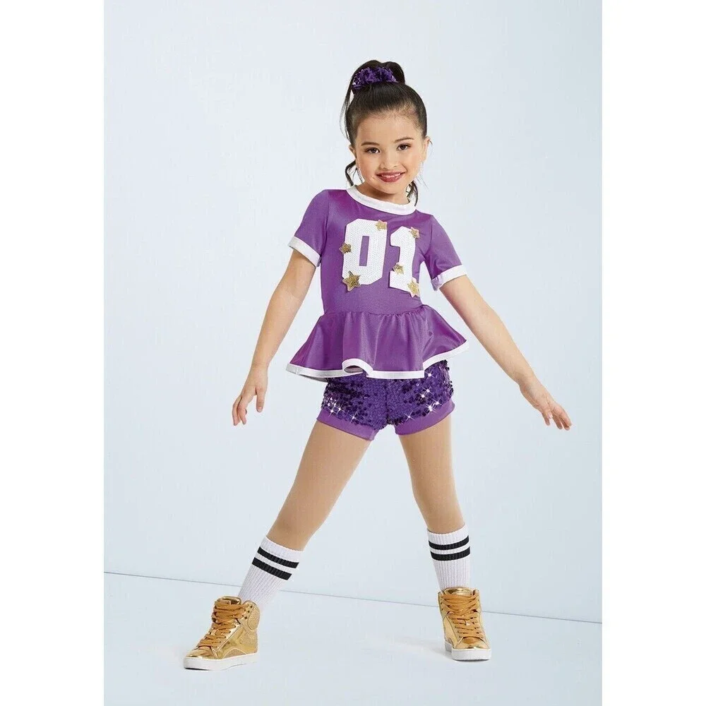 Weissman Dance Costume Weissman Pump Up The Jam sequin purple girl's MC 11/12